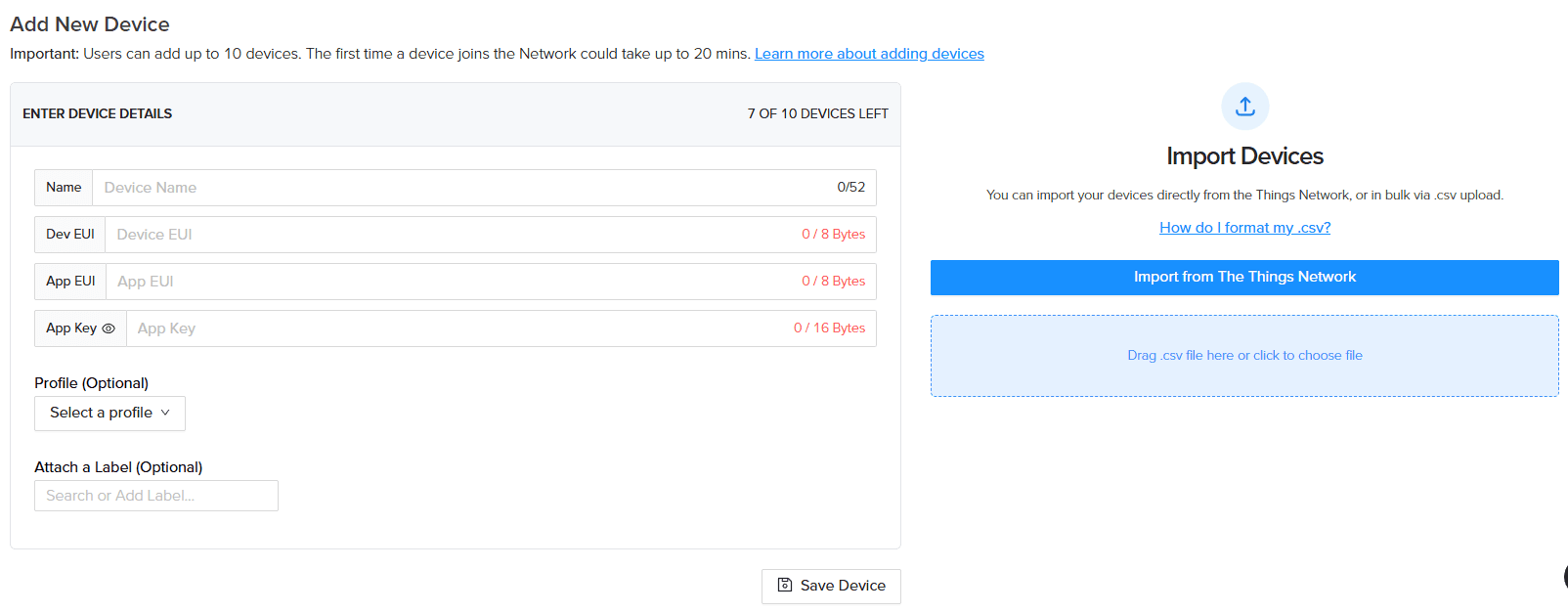 Device Add Form