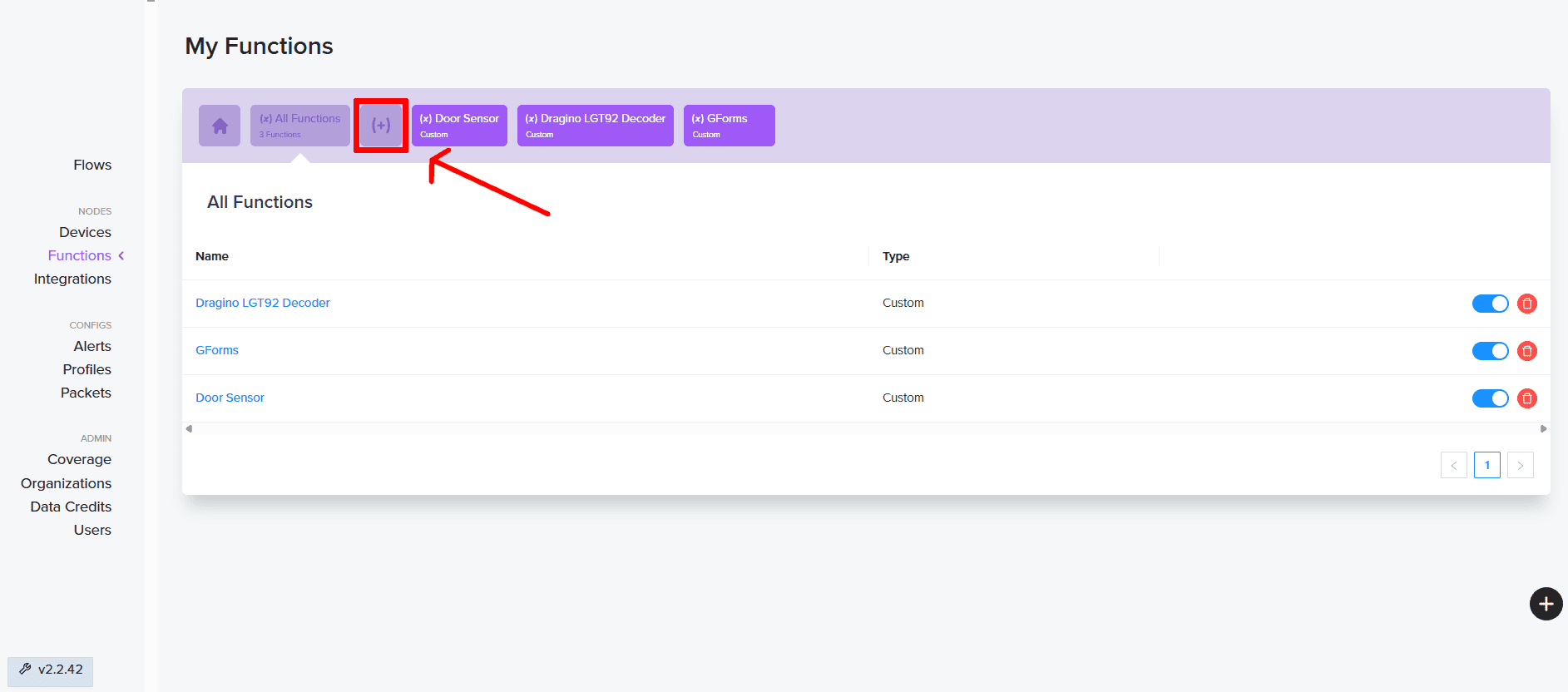 Function Add Button