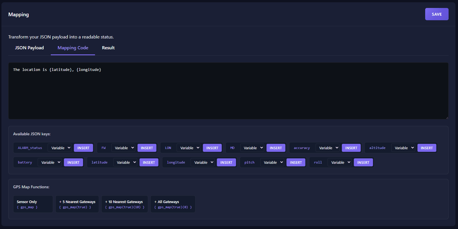 Entering Mapping Code